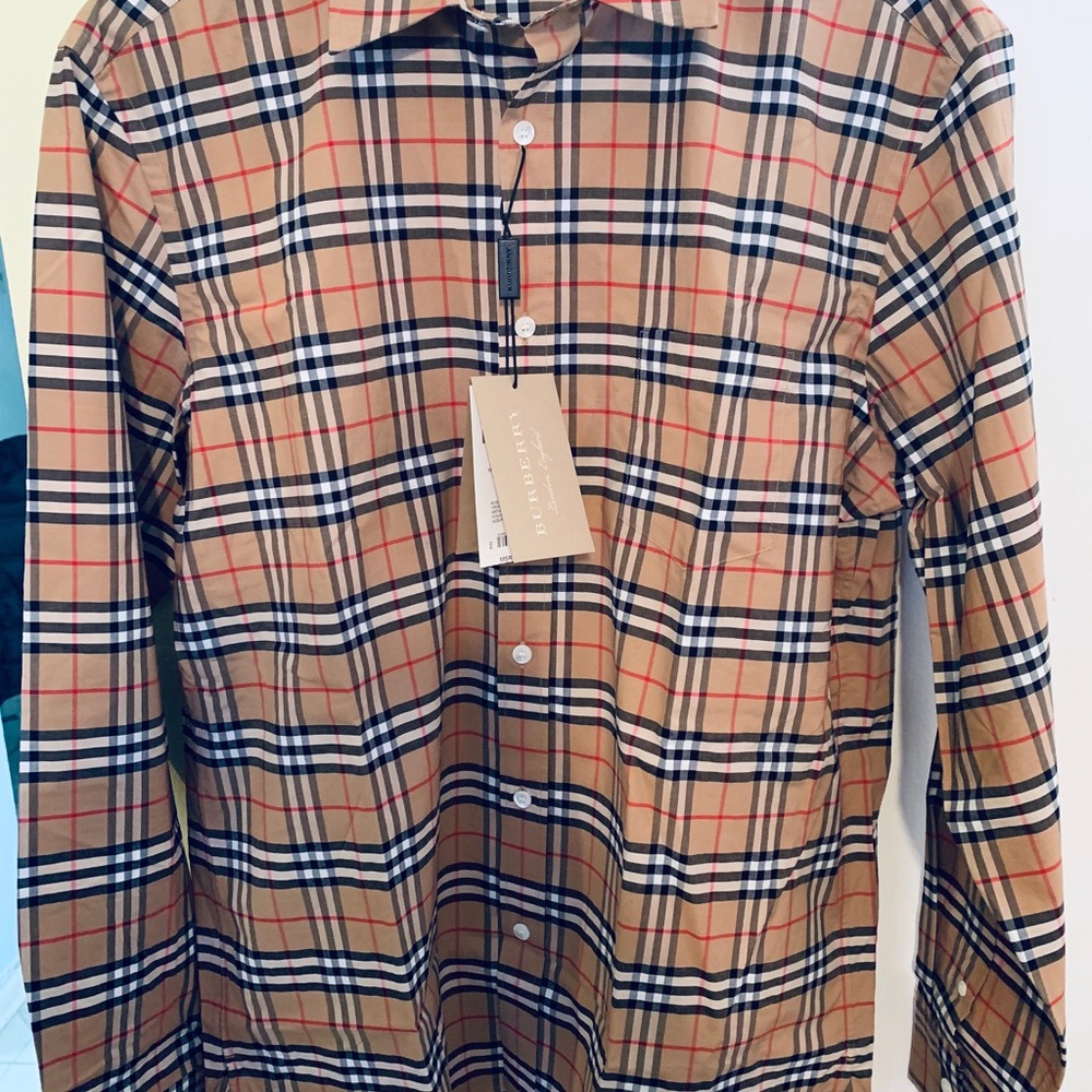 Burberry Camel Button Down Shirt